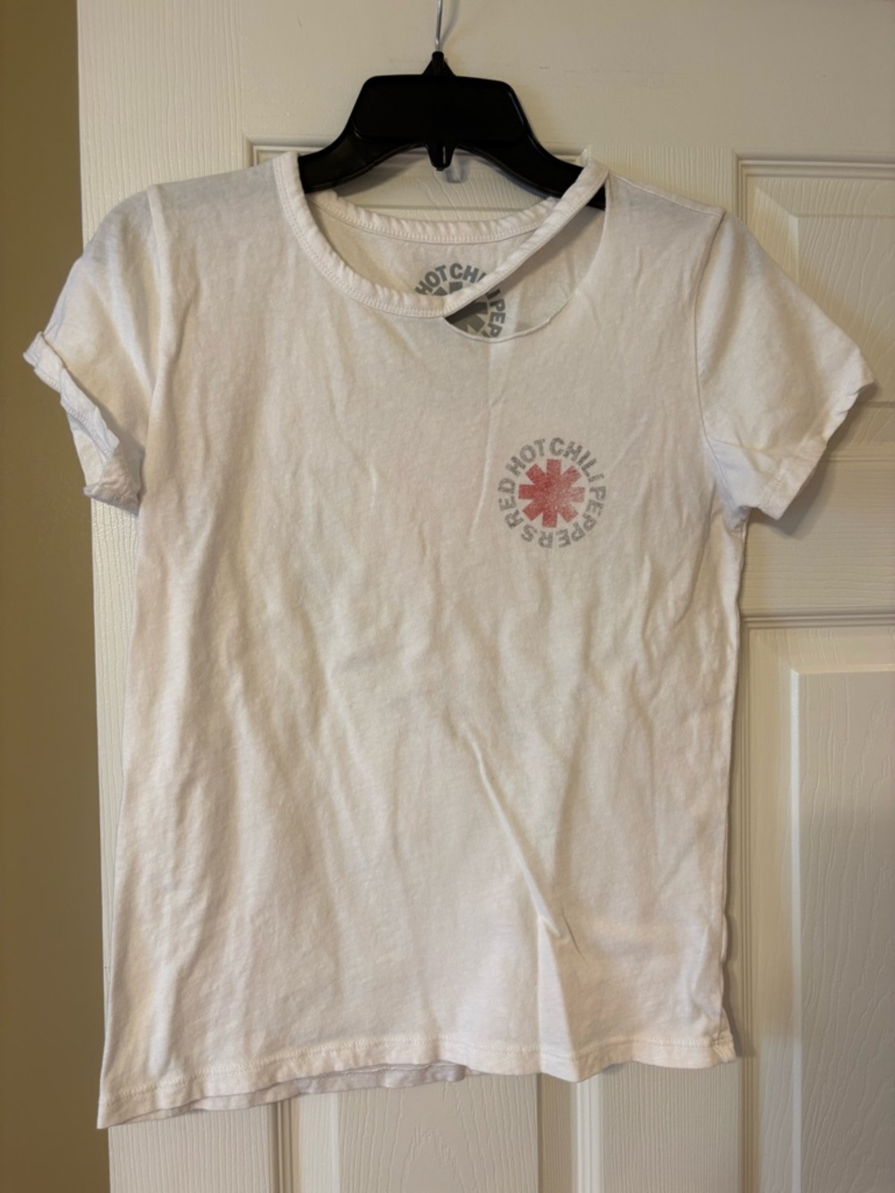 American Eagle Graphic Tee White Red Hot Chili Peppers Band T Shirt Short Sleeve